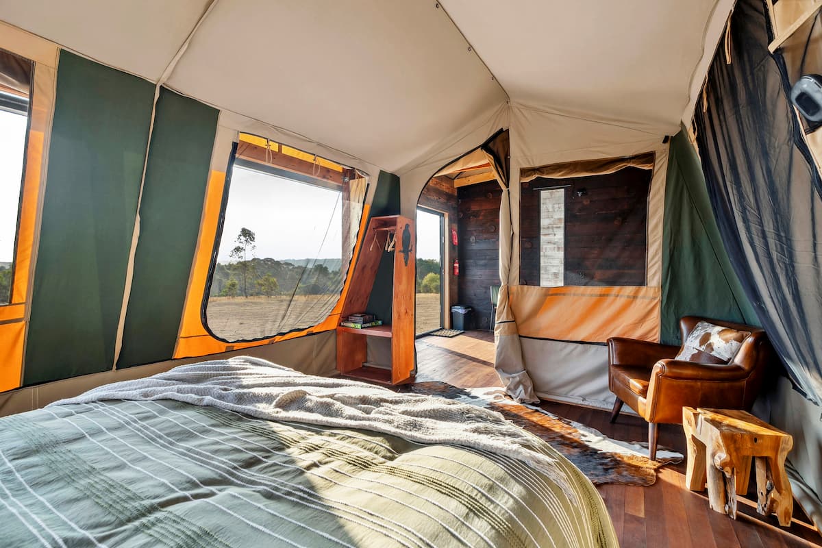 Glamping tent interior